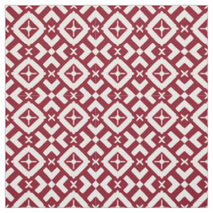 Tela Patrón geométrico abstracto rojo y blanco