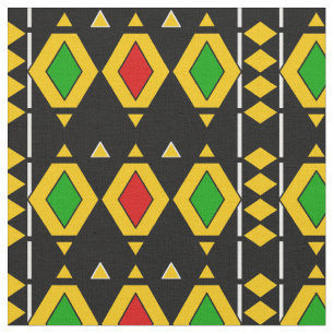 Tela Patrón geométrico africano con bandera rasta