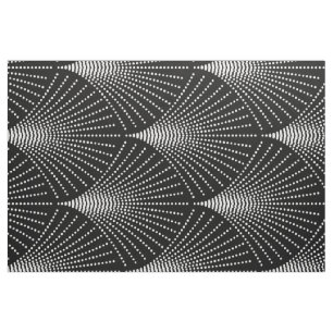 Tela Patrón geométrico Art-Deco blanco y negro