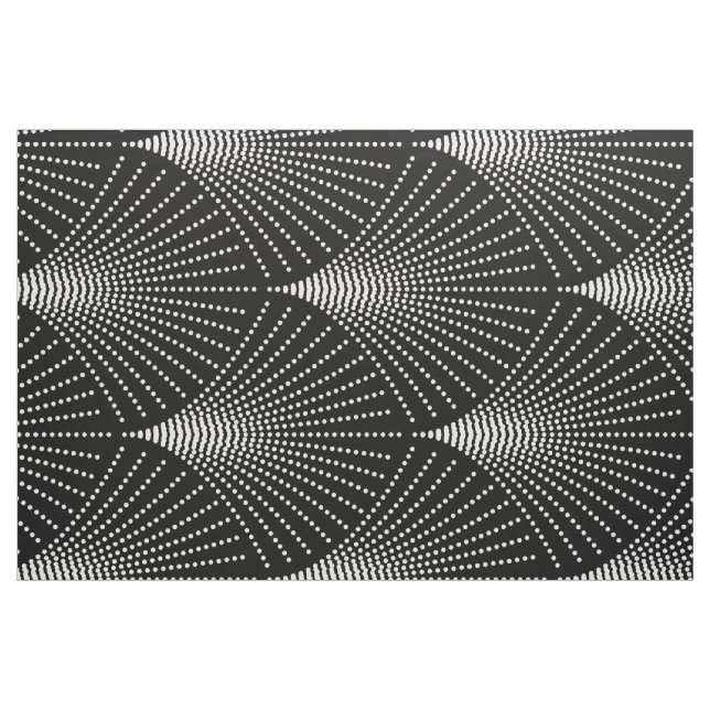 Tela Patrón geométrico Art-Deco blanco y negro ("Cuarto gordo" (fat quarter))