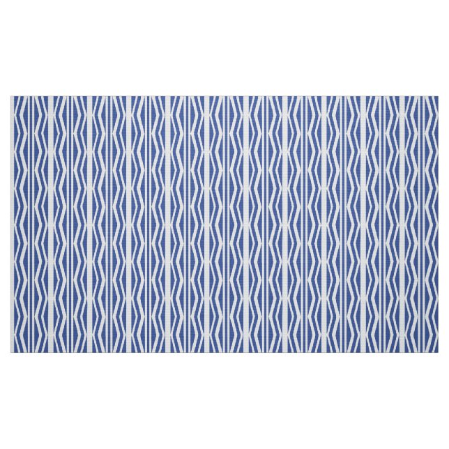 Tela Patrón geométrico azul de resumen blanco ("Cuarto gordo" (fat quarter))