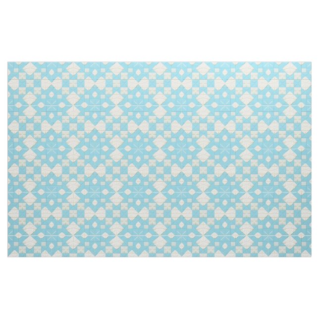Tela Patrón geométrico azul y blanco ("Cuarto gordo" (fat quarter))