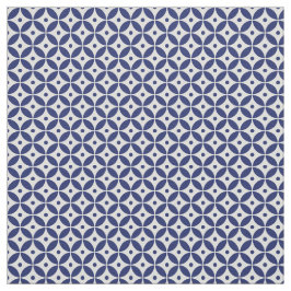 Tela Patrón geométrico azul y blanco oceánico. Costera