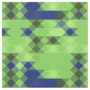 Tela patrón geométrico azul y verde