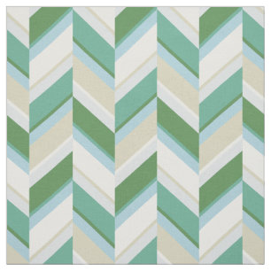 Tela Patrón geométrico de chevron en verde azul beige c