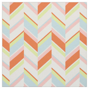 Tela Patrón geométrico de chevron naranja rosa amarillo