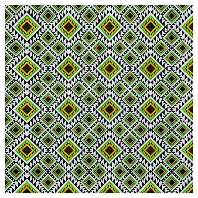 Tela patrón geométrico de estampado africano (Retal)