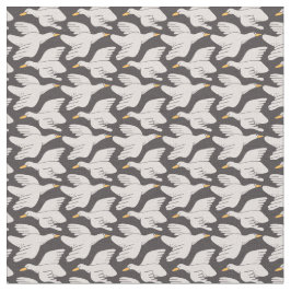 Tela Patrón geométrico de ganso del Personalizado blanc