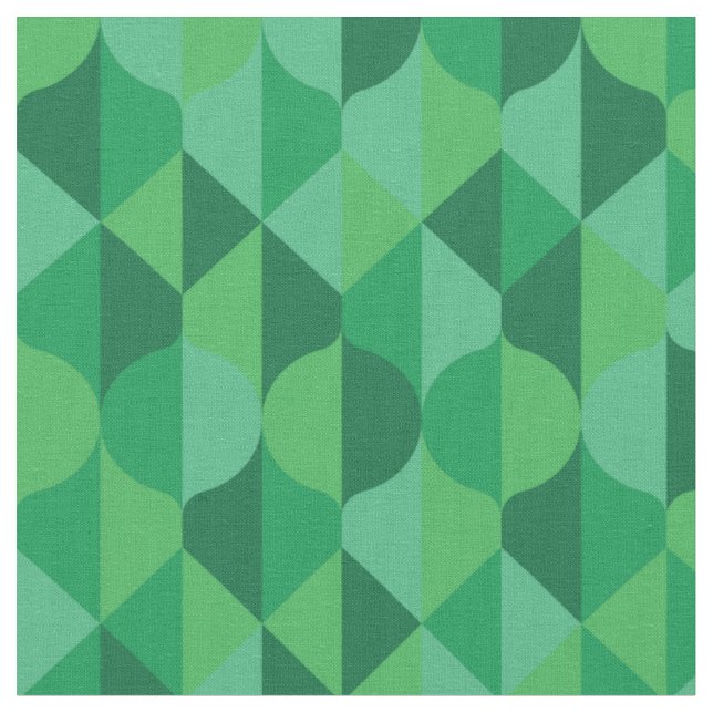 Tela Patrón geométrico de hojas verdes abstractas (De cerca)