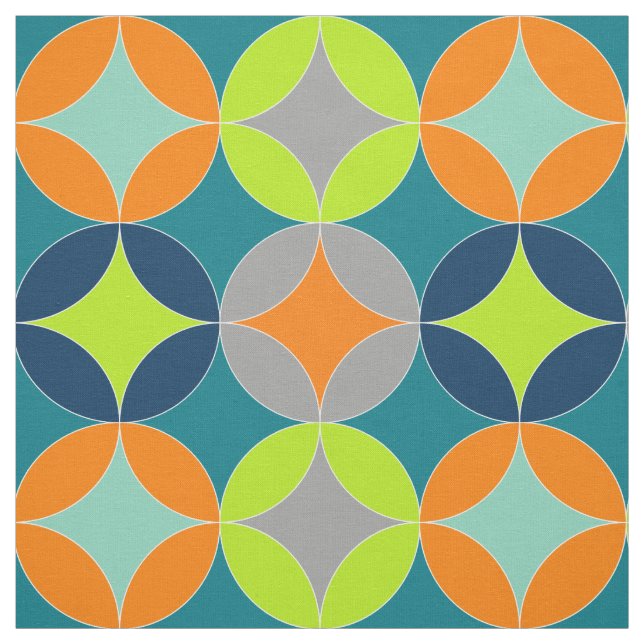 Tela Patrón geométrico de los círculos modernos del sig (Retal)