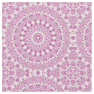 Tela Patrón Geométrico de Mandala Magenta