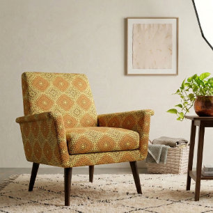 Tela Patrón geométrico de mosaico amarillo y Naranja