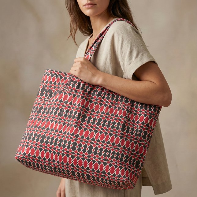 Tela Patrón geométrico de mosaico de arte blanco y negr (Subido por el creador)