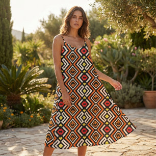 Tela Patrón geométrico de mosaico étnico de Moda modern