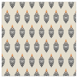 Tela Patrón geométrico de pájaros de hoopoe en blanco f