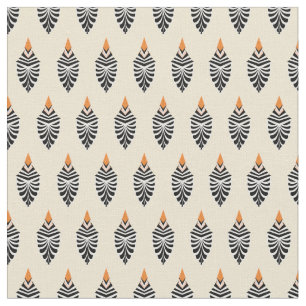 Tela Patrón geométrico de pájaros de hoopoe en blanco f