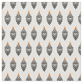 Tela Patrón geométrico de pájaros en blanco