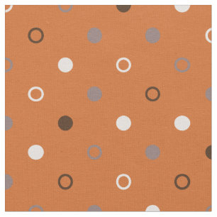 Tela Patrón geométrico de polka gris naranja retro