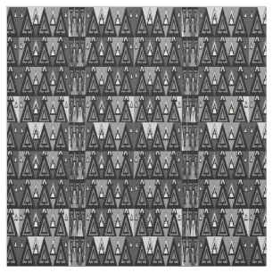 Tela Patrón geométrico de triángulo gris y negro,