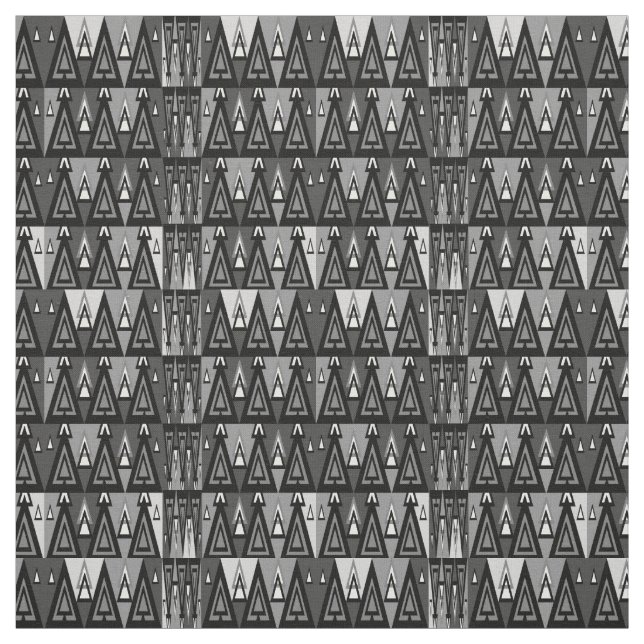 Tela Patrón geométrico de triángulo gris y negro, (Retal)