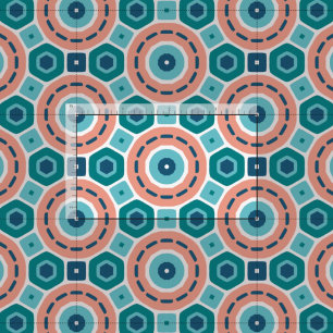 Tela Patrón geométrico de vibraciones de verano mediter