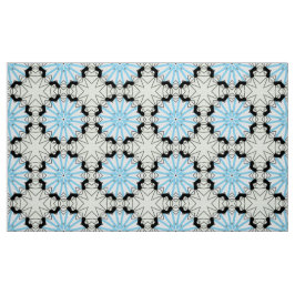 Tela Patrón geométrico decorativo azul y negro