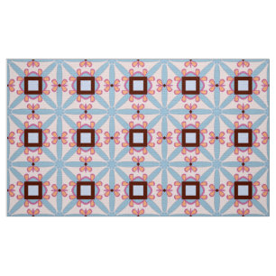 Tela Patrón geométrico decorativo rojo y rosa