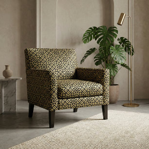 Tela Patrón Geométrico Del Mosaico Marroquí Oro Y Negro