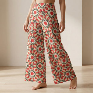 Tela Patrón geométrico detallado de la etnia árabe roja