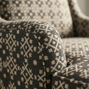Tela Patrón geométrico elegante decorativo negro y beig