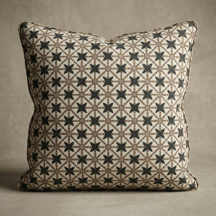 Tela Patrón geométrico elegante mosaico negro y beige