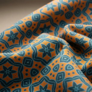 Tela Patrón geométrico estiloso del Boho amarillo y azu