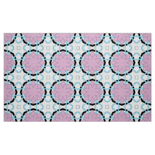 Tela Patrón geométrico floral rosa decorativo