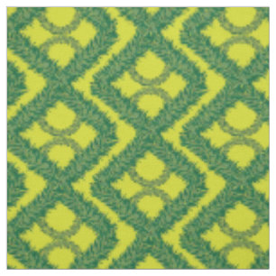 Tela Patrón geométrico Green Garland Squares de vacacio