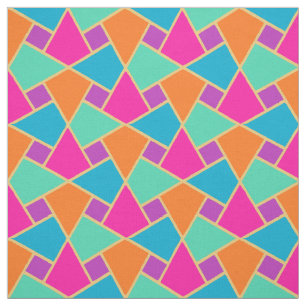 Tela Patrón geométrico islámico de color rosa azul verd