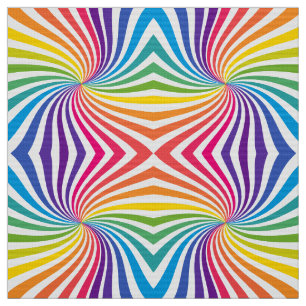 Tela Patrón geométrico lino de arcoiris lúdico juguetón