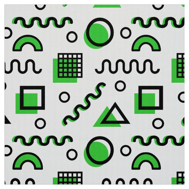 Tela Patrón geométrico Memphis Style 110719 - Verde (Retal)