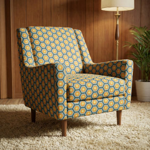 Tela Patrón geométrico moderno de Honeycomb colorido