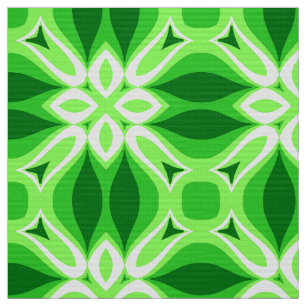 Tela Patrón geométrico moderno de mosaico verde esmeral