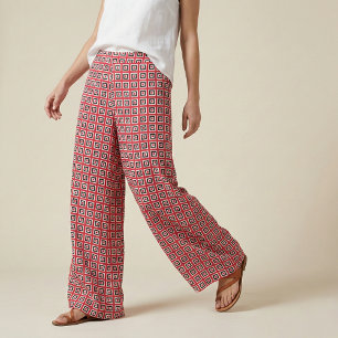 Tela Patrón geométrico moderno rojo y negro