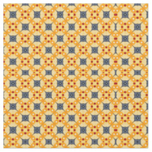 Tela Patrón geométrico naranja y azul