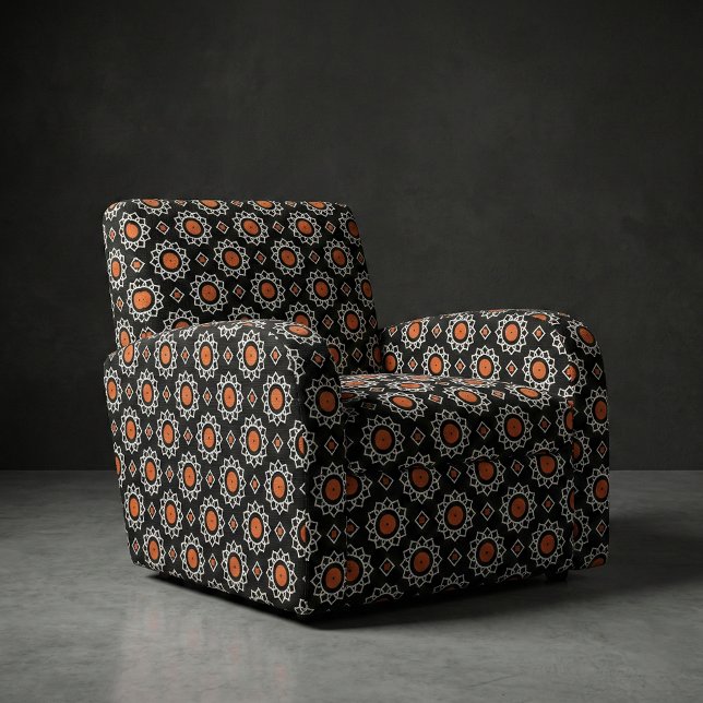 Tela Patrón geométrico ornamental blanco naranja (Subido por el creador)