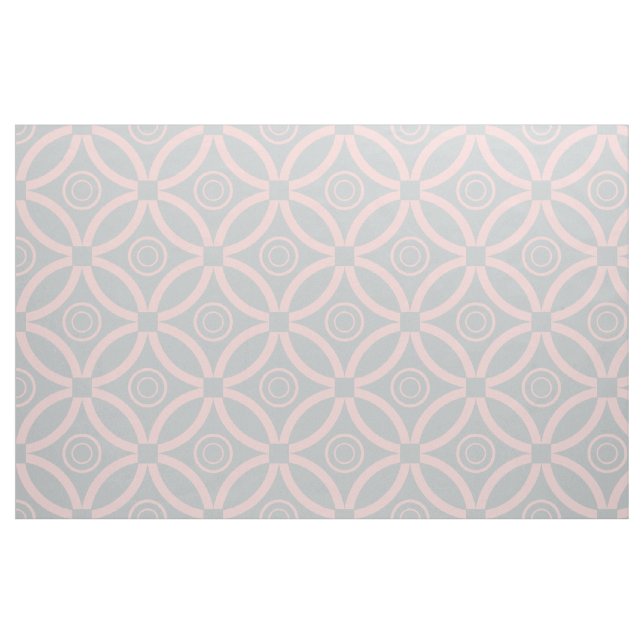 Tela Patrón Geométrico Retro Rosa Y Gris ("Cuarto gordo" (fat quarter))