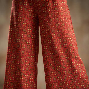 Tela Patrón geométrico rojo mosaico oriental