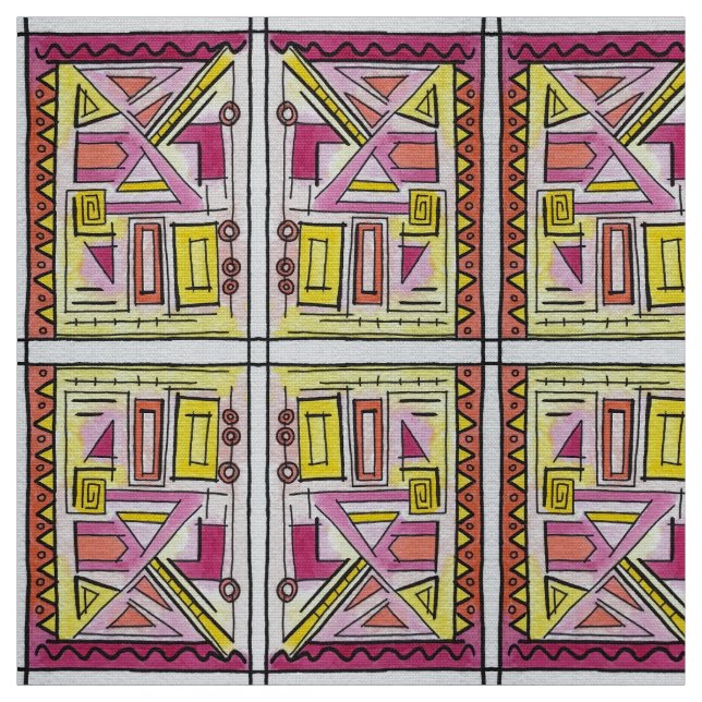 Tela Patrón Geométrico Seis Whimsical (Retal)