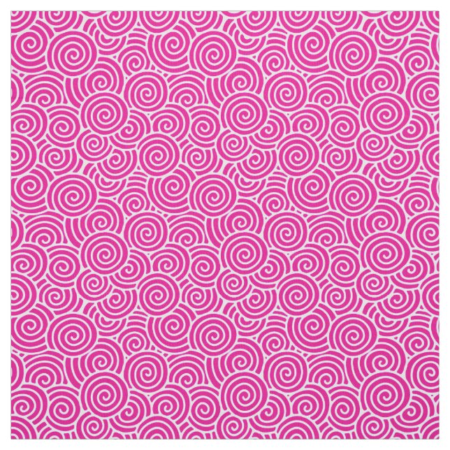 Tela Patrón giratorio japonés - fucsia rosa y blanco (Retal)