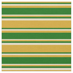 Tela Patrón Goldenrod, Dark Green & Tan