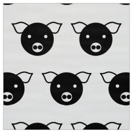 TELA PATRÓN GRÁFICO DE CERDO EN BLANCO Y NEGRO