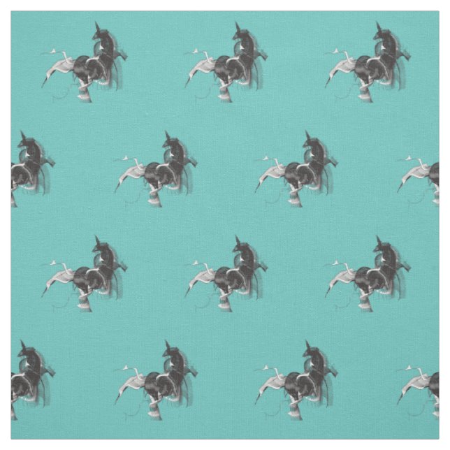 Tela Patrón gráfico digital de unicornio (Retal)