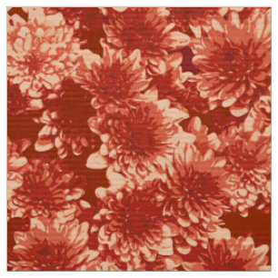 Tela Patrón gráfico moderno de Dahlia, Naranja mandarín